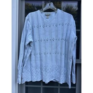 Vintage L.L. Bean Cable Knit Sweater Womens M  Chunky Made In Ireland